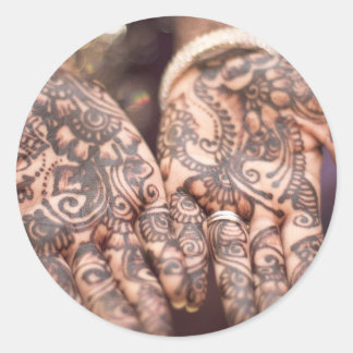 Henna Runder Aufkleber