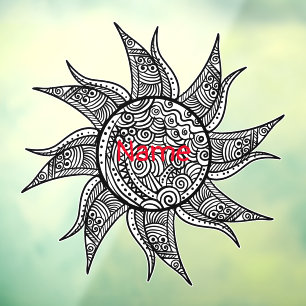 Henna-Stil-Sonne-Tattoo Thunder_Cove Fensteraufkleber