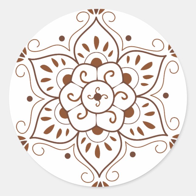 Henna Tattoo Mondala Runder Aufkleber (Vorderseite)