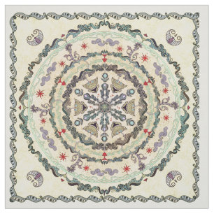 Hennastrauch-Art-Mandala-Gewebe Stoff