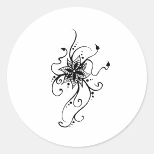 Hennastrauch-Blume in den Reben Runder Aufkleber