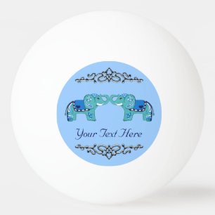 Hennastrauch-Elefant (blau/hellblau) Tischtennisball