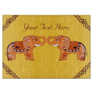 Hennastrauch-Elefant (orange/Rot) Schneidebrett
