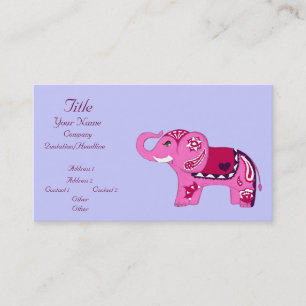 Hennastrauch-Elefant (Rosa/Lila) (Baby-Dusche) Visitenkarte