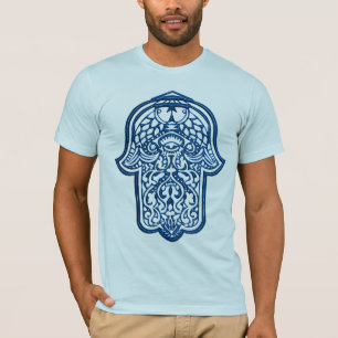 Hennastrauch-Hand von Hamsa (blau) T-Shirt