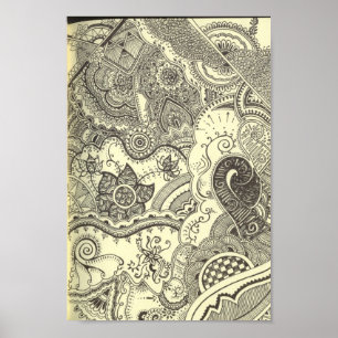 Hennastrauch-Kunst-Leinwand-Druck Poster