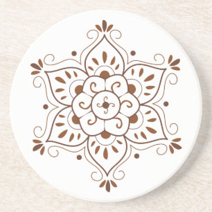 Hennastrauch-Mandala Coster Getränkeuntersetzer