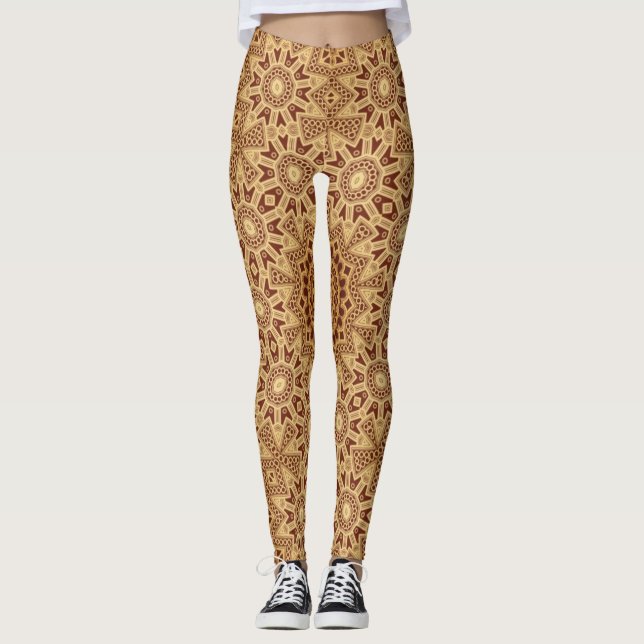 Henné & dentelle Yoga Gym Exercice Leggings (Devant)