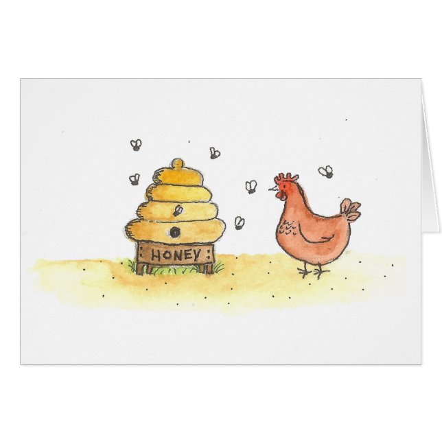Henne und Bienenstock (Vorderseite (Horizontal))