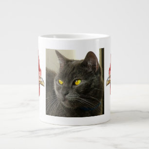 Hennen und Katze Jumbo-Tasse