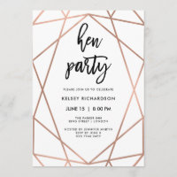 Hennes Party| Imitate Rose Gold Geometrie auf Weiß