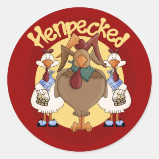 Henpecked Runder Aufkleber