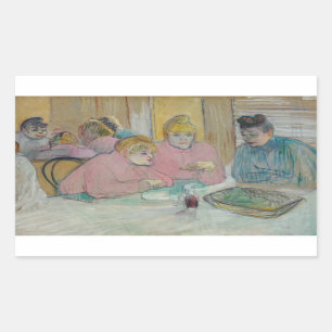 Henri de Toulouse-Lautrec - Damen im Speisesaal Rechteckiger Aufkleber