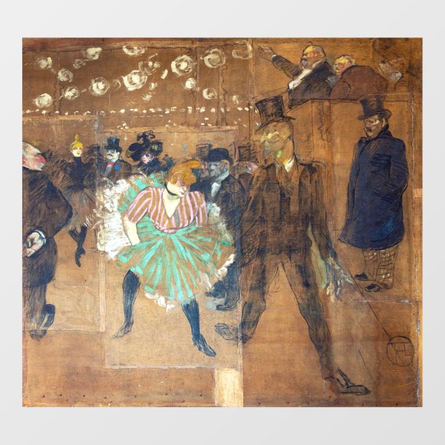 Henri de Toulouse-Lautrec - Tanz auf dem Rouge Fensteraufkleber (Blatt)