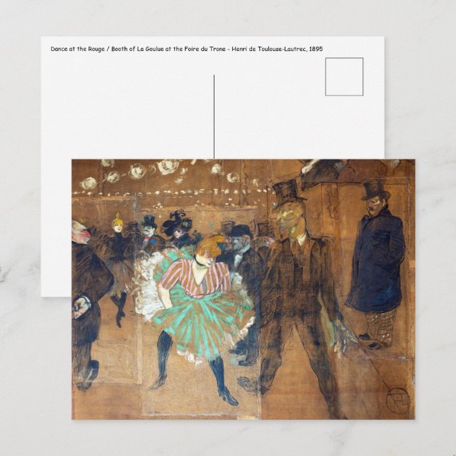 Henri de Toulouse-Lautrec - Tanz auf dem Rouge Postkarte (Vorne/Hinten)