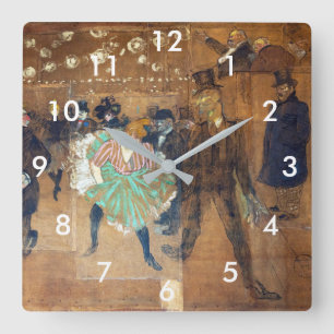 Henri de Toulouse-Lautrec - Tanz im Rouge Quadratische Wanduhr