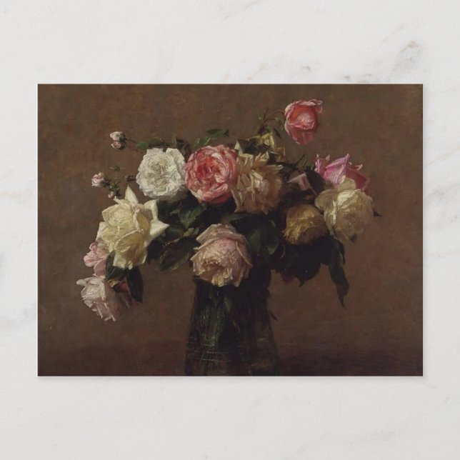 Henri Fantin-Latour- Bouquet von Rose Postkarte (Vorderseite)