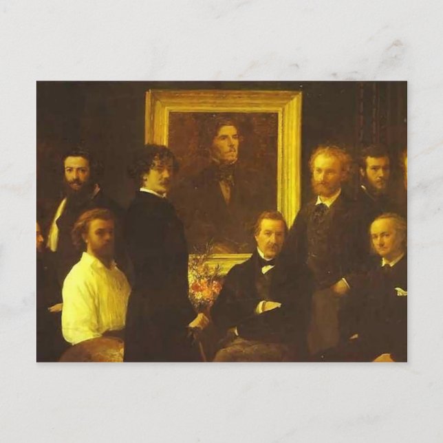 Henri Fantin-Latour- Hommage an Delacroix Postkarte (Vorderseite)