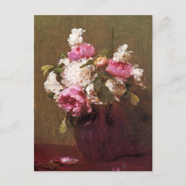 Henri Fantin-Latour Peonies and Rose Postcard Postkarte (Vorderseite)