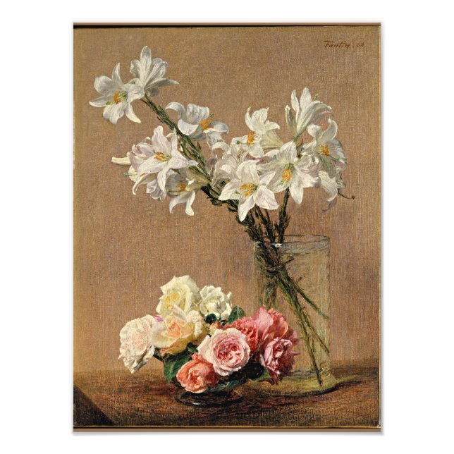 Henri Fantin-Latour - Rose und Lilies Fotodruck (Vorne)