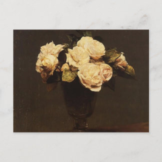 Henri Fantin-Latour-White Roses Postkarte