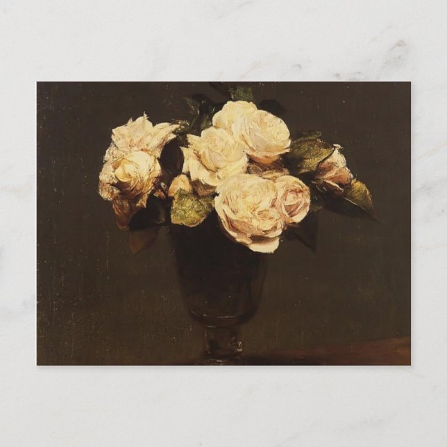Henri Fantin-Latour-White Roses Postkarte (Vorderseite)