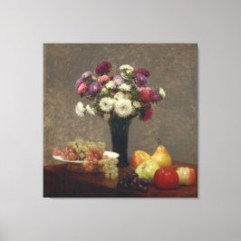 Henri Fantin-Latour's Asters and Frucht auf einem Leinwanddruck