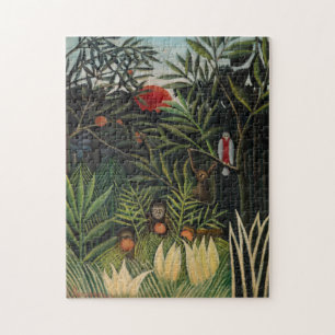 Henri Rousseau - Affen & Papagei im Jungfrau-Wald