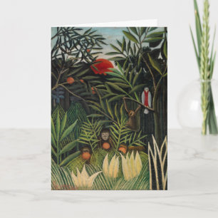 Henri Rousseau - Affen & Papagei im Urwald Karte