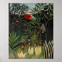 Henri Rousseau - Affen & Papagei im Urwald