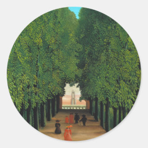 Henri Rousseau, Allee im Park in Saint-Cloud Runder Aufkleber