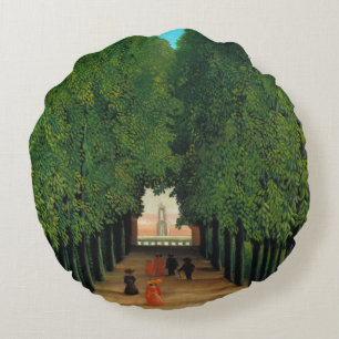 Henri Rousseau, Allee im Park in Saint-Cloud Rundes Kissen