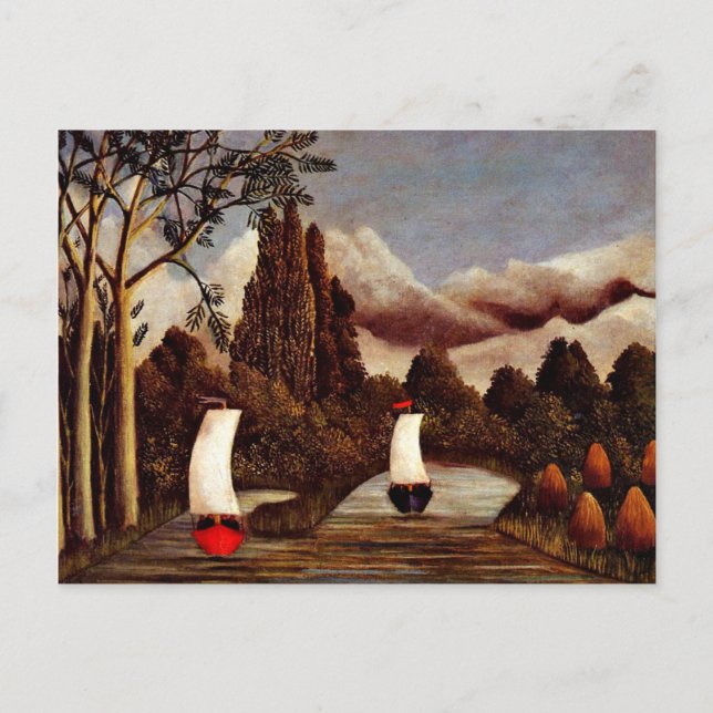 Henri Rousseau art: Die Banken der Oise Postkarte (Vorderseite)