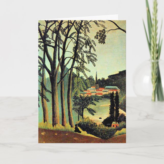 Henri Rousseau art, View of Saint Cloud Karte (Vorderseite)