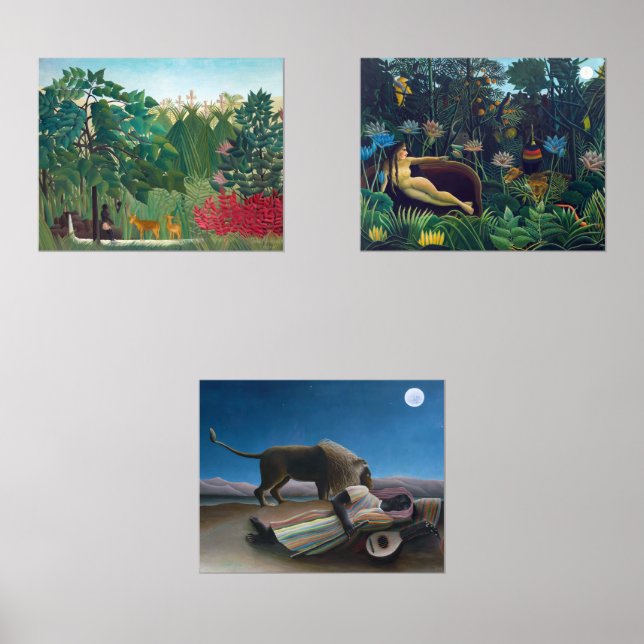 Henri Rousseau - Auswahl der Meisterwerke Bilderwand Sets (Vorderseite)