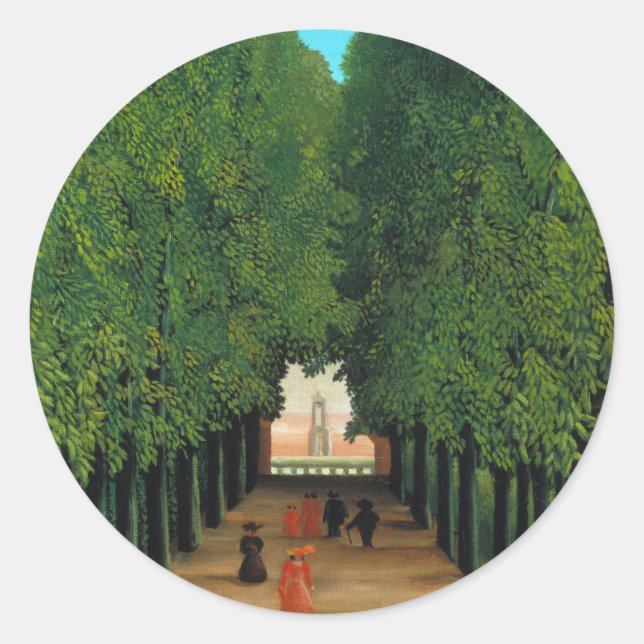 Henri Rousseau, Avenue im Park at Saint Cloud Runder Aufkleber (Vorderseite)