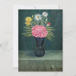 Henri Rousseau - Dahlie und Gänseblümchen in einer Dankeskarte