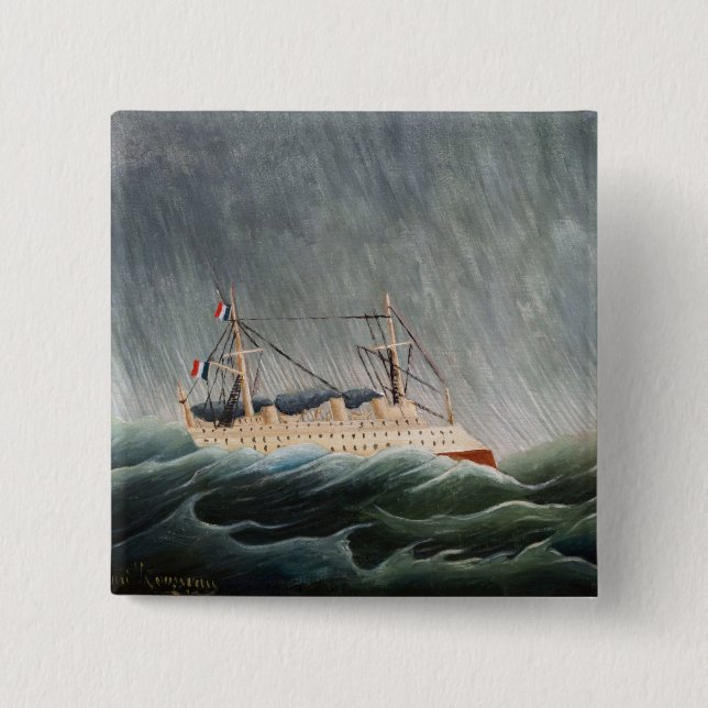 Henri Rousseau - Das Schiff im Sturm Button (Vorderseite)