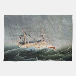 Henri Rousseau - Das Schiff im Sturm Geschirrtuch