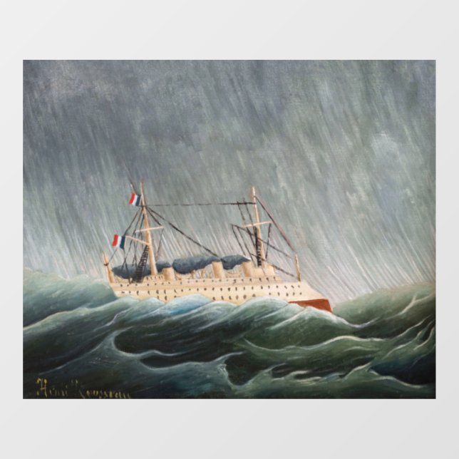 Henri Rousseau - Das Schiff im Tempest Fensteraufkleber (Blatt)