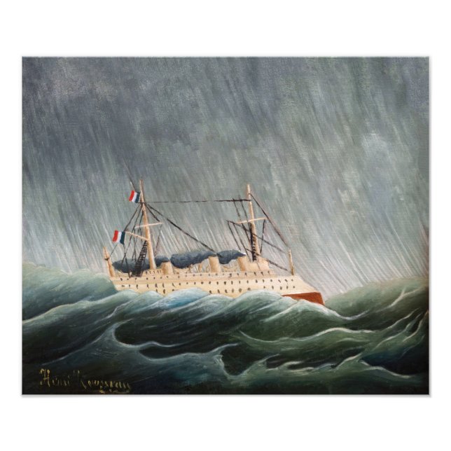Henri Rousseau - Das Schiff im Tempest Fotodruck (Vorne)