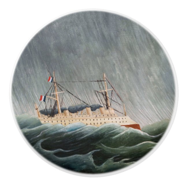 Henri Rousseau - Das Schiff im Tempest Keramikknauf (Vorderseite)