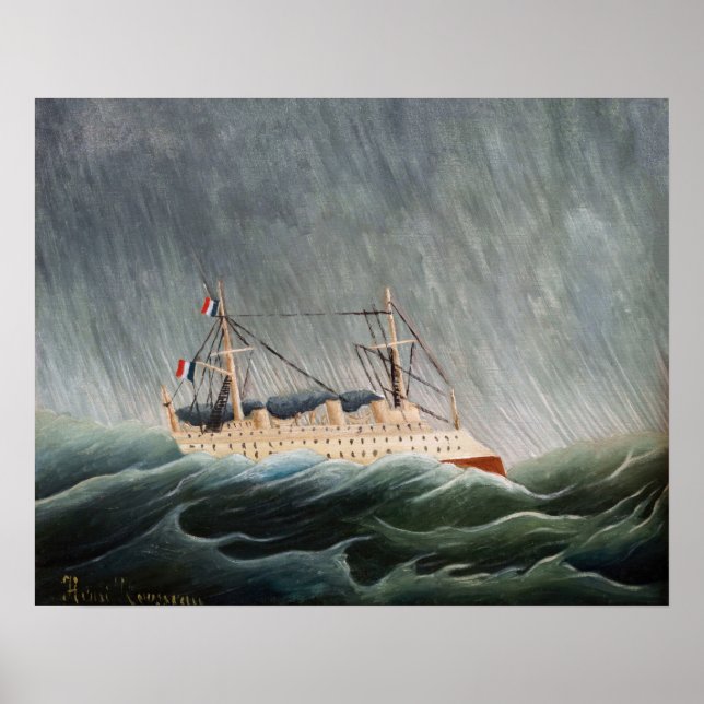 Henri Rousseau - Das Schiff im Tempest Poster (Vorne)