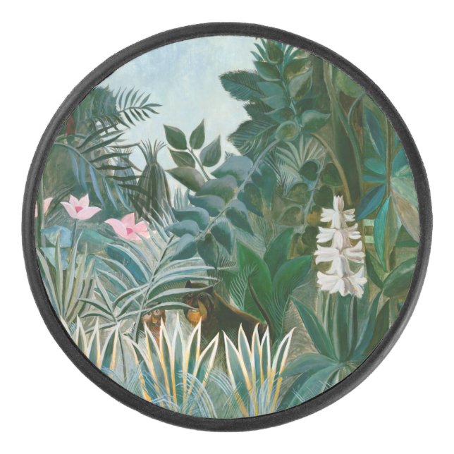 Henri Rousseau - Der Äquatorialdschungel Eishockey Puck (Vorderseite)