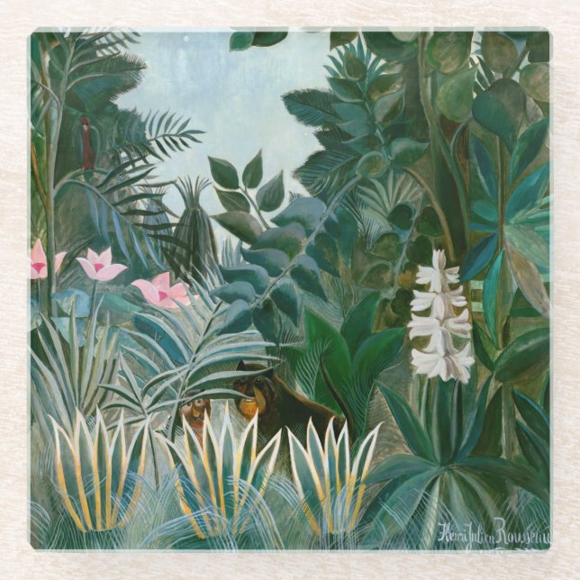 Henri Rousseau - Der Äquatorialdschungel Glasuntersetzer (Vorderseite)