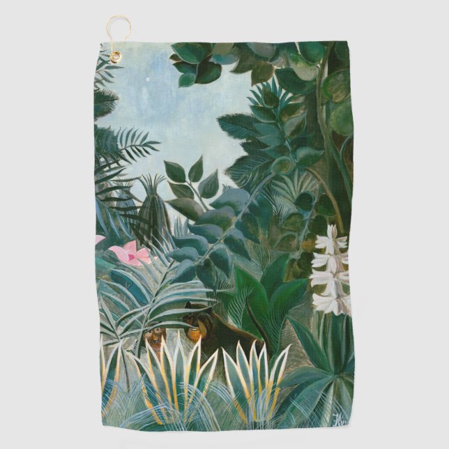 Henri Rousseau - Der Äquatorialdschungel Golfhandtuch (Vorderseite)