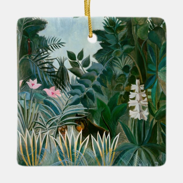Henri Rousseau - Der Äquatorialdschungel Keramikornament (Vorderseite)