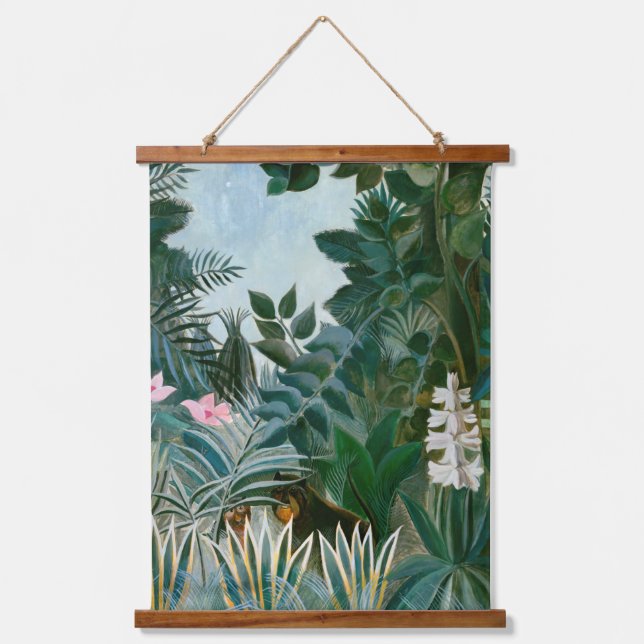 Henri Rousseau - Der Äquatorialdschungel Wandteppich Mit Holzrahmen (Vorderseite)