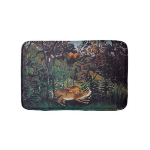 Henri Rousseau - Der hungrige Löwe Badematte