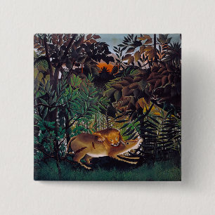 Henri Rousseau - Der hungrige Löwe Button